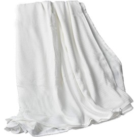 DANGTOP Cooling Blankets, Cooling Summer Blanket for Hot Sleepers, Ultra-Cool Cold Lightweight Light Thin Bamboo Blanket for Summer Night Sweats (79x91 inches, White)