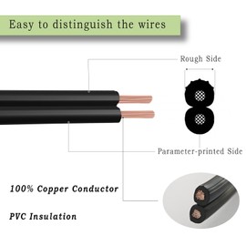 Cableague 14/2 Low Voltage Landscape Lighting Wire 250ft 14AWG*2C Waterproof Conductor Outdoor Direct Burial 250 feet Black