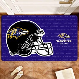 Malogtan Football Sport Fans Entrance Doormat,16 x 24 Inch Indoor and Outdoor Home Decor Rug,Black Purple Design Non-Slip Front Entryway Welcome Door Mats