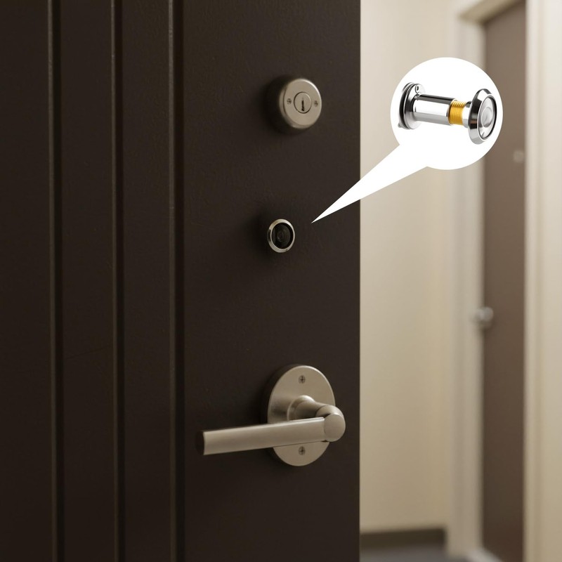 Wellrun Viewer Peephole for 35-55mm Doors,200° Wide Angle Silver Spyhole,Anti-Theft