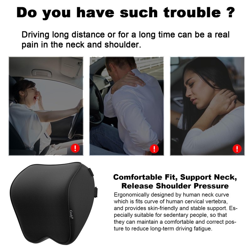 Crofy 2-Pack Car Neck Pillow, Softness Car Headrest Pillow for