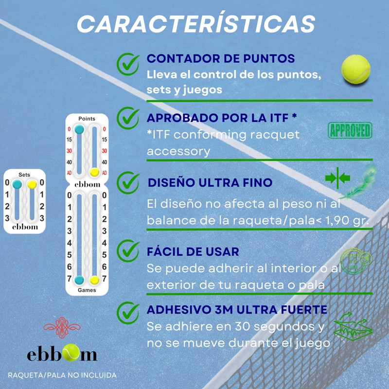 EBBOM Padel/Tennis Score Counter (Black)