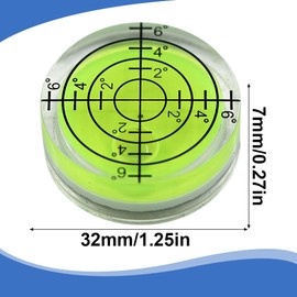 NOPKESV Pack of 4 Small Spirit Level, Mini Spirit Level, Mini Spirit Level, Caravan Spirit Level (Diameter 32 mm Diameter)