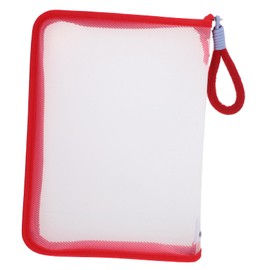 SHINEOFI Transparent File Bag Mesh Bag Pouch Classroom Storage Clear Bag Car Toiletry Bag Plastic File Folder File Organizer Portable File Folder Organizer Reusable Bags Storage Bags Pp Red