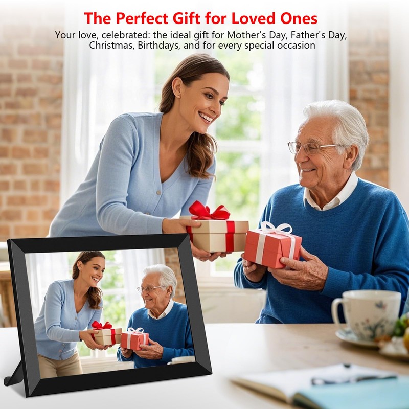 FRAMEO Digital Photo Frame, 10.1 Inch WiFi Digital Picture Frame