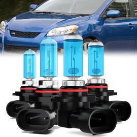 LECCIBUB Headlight Bulbs Compatible With Toyota Matrix 2003-2014, 9005 High Beam + 9006 Low Beam Halogen Light Bulb Combo, Super Bright 6000K White, Plug and Play, Pack of 4