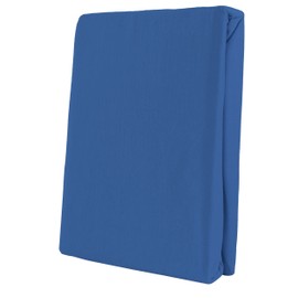 Leonado Vicenti Classic Fitted Sheet, 100% Jersey Cotton, in Many Colours and Sizes, Dimensions: 90 x 200 cm - 100 x 200 cm, Colour: Blue