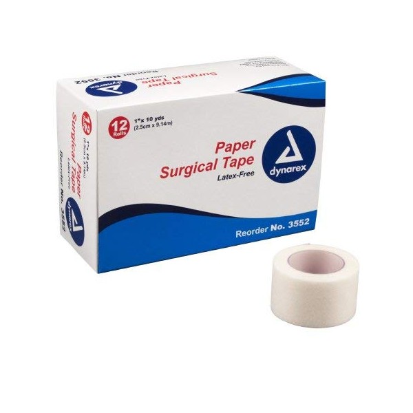 763386BX - Medical Tape Dynarex Porous Paper 1 Inch X 10 Yard White NonSterile