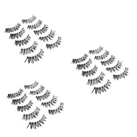 Minkissy 3sets Natural Eyelash Extensions Fake Lashes Cross Lashes Clusters Long and Thick Safe Material Chic Look 5pairs*3