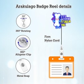 Arakulago Nurse Xray Ortho Badge Reel Retractable Radiology Orthopedic It's Going Tibia Ok Funny Nursing Badge Holder with ID Clip Accessories Medical RN CNA Glitter Acrylic Name Badge Clip Card