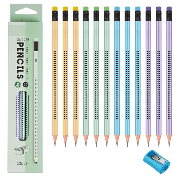 Cosswe HB Pencils, Pack of 12 Wooden Pencils, Graphite Pencil,