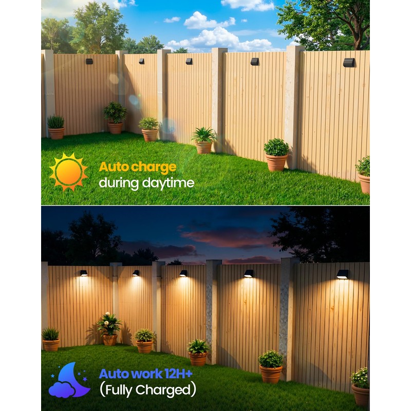 Bridika Solar Fence Lights with Remote, 12 Pack Bright 100