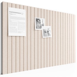 Bumusty Large Cork Board Alternative-36 x24 Felt Bulletin Board Tiles, with 30 Pushpins, 40 Adhesive Tabs, 6-Pack Slat Wall Paneling, Cork Boards for Office Push Pin Board Felt Board-Oatmeal