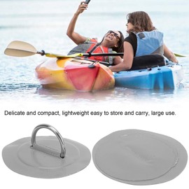 Pack of 2 Marine Fixed Buckle Paddle Board D-Ring Kayak D-Ring Pad Inflatable Boat D-Ring Patch with Bungee Cord for Marine Kayak (Grey)