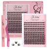 Fenshine Cluster Lashes, Individual Eyelashes, D Curl, 9-15 mm Length,