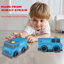 zzsbrm Toddler Car Toys for 1-3 Year Old, BPA Free, Phthalates Free, PVC, Police Car Toys, Easter Christmas Birthday Gifts for 2 3 4 5 Year Boy Girl. Dishwasher Safe, Recycled Plastic.