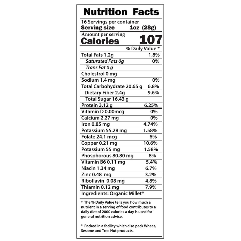 USA Grown Organic Millet, Whole Grain Seeds non GMO Hulled