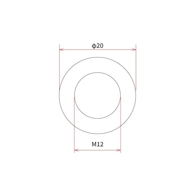 DRC arumigasukettowassya- M12 x 20 mm 5 Pieces Universal