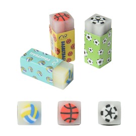 HILAZA 18Pcs Cute Sports Ball Erasers for Kids Bulk, Fun Basketball Soccer Volleyball Pencil Jelly Erasers for School Classroom Supplies Prize Gifts Party Favors