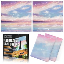 ANGSYLTH 4 Pcs Fluorescent Light Covers - 2 x 2 Feet Covers for Ceiling Lights, Magnetic Light Filters for Classroom, Office, Hospitals, Home (Sunset Glow)