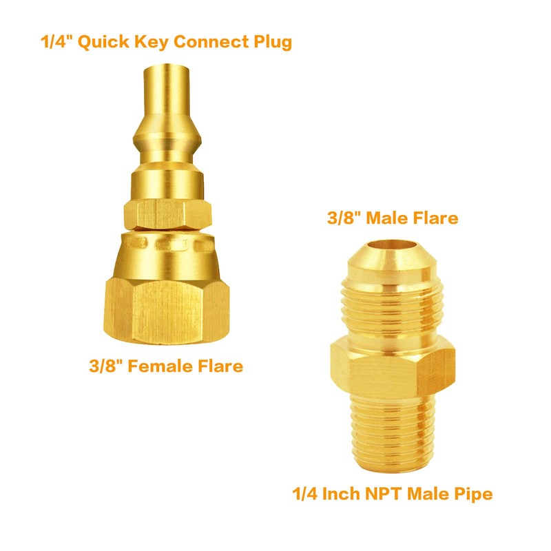 MENSI 1/4" Quick Connect Propane Disconnect Universal Adapter Kit Convert