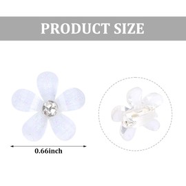 Padorul 20Pcs Mini Silver Flower Hair Clips with Rhinestones - Floral & Butterfly Hairpins Set, 4 Style Cute Hair Accessories for Women & Girls, Wedding Party Everyday Wear