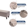 FUANGUI Ottoman Cover Stretch Storage Ottoman Bench Slipcover Jacquard Folding