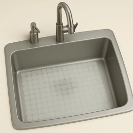 Dependable Industries Inc. Essentials PVC Sink Mat 16"x12" Circle Design Protector for Kitchen Sink Scratch Guard Fros