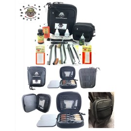 RangeMaster Elite EDC Bag Gun Cleaning Kit- Compatible for 1911 Bushingless - Instructional Step by Step Mat with Hoppes Gun Oil No.9 Solvent & Patchs Clenzoil CLP 10 Pc Cleaning Accessories Set