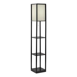 Mainstays Lámpara De Piso Mainstays Estante Adornos 157.5 Cm Color de la pantalla Blanco