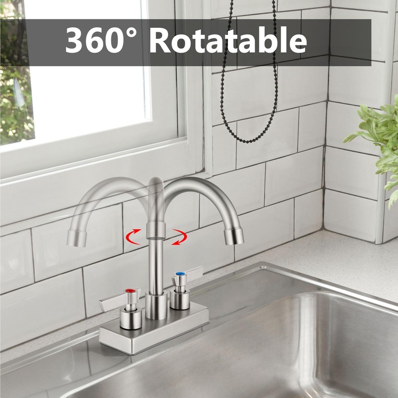 GBBNE Bar Sink Faucet 4 Inch Center 2 Hole Deck