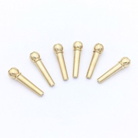 GOSONO 6pcs Acoustic Guitar String Bridge Pins Solid Copper Brass Endpin Replacement Parts Accessories with Pack