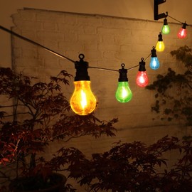 NOMA Connectable Bulb Festoon Garden Lights, 10 Multicolour LED's, 6.8 m