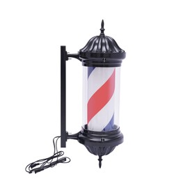 OCASAMI 28" Barber Pole Light Barber Pole Red White Blue LED Light Barber Pole Outside Hair Salon Barber Shop Rotating Light Sign Open Sign Wall Lamp, IP44 Waterproof Save Energy | US Stock