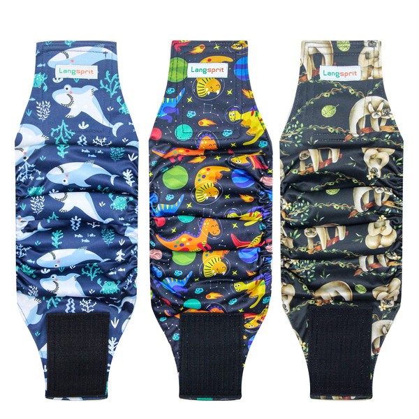 Langsprit Belly Bands for Dogs (Pack of 3) - Dog