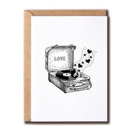 VLPGifts Love Card - Love Letterpress Card - Valentine Greeting Card - Romantic Love Song Card - Record Card For Him Her, White