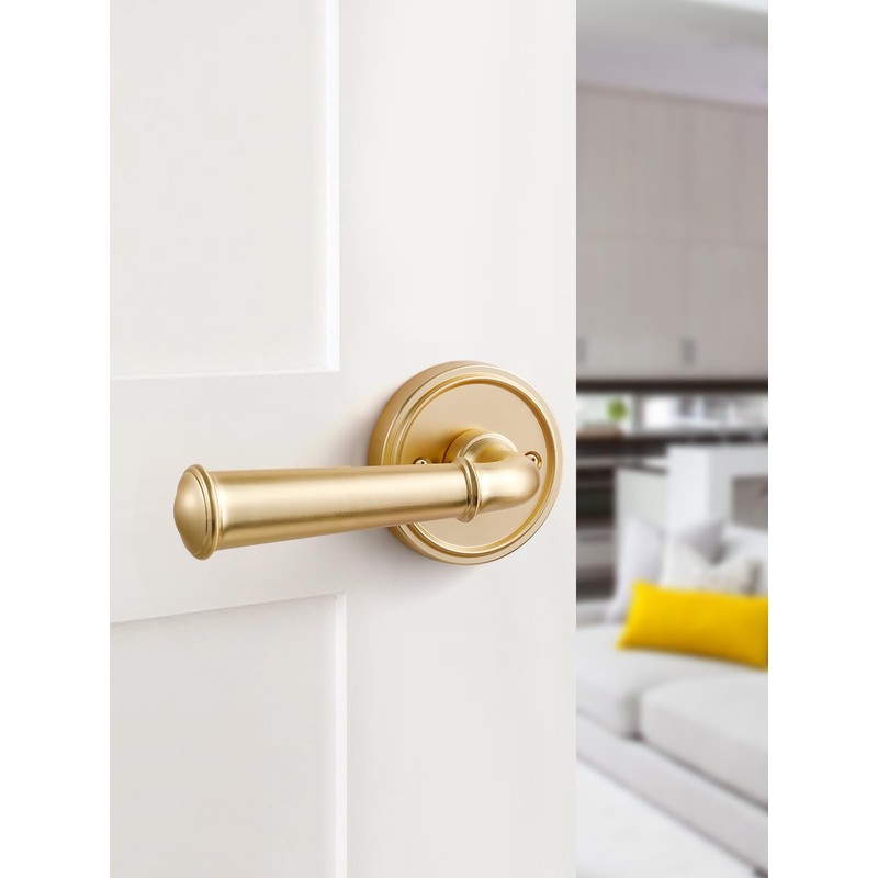 MRML Brushed Gold Passage Door Handle, Interior Hall Closet Light