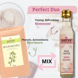 Sattva MORIMORO Kräutergesichtsmaske mit Moringa & Marokkanischem Lava-Ton – ANTI-AGING Maske - Natural Herbal Face Mask - Natürliche Pflege Gegen Falten, Ton-Ausgleich, 100 g