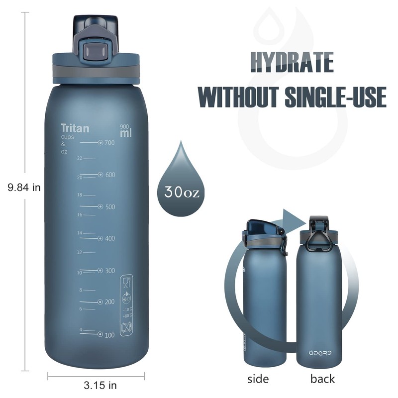 Opard 30oz Sports Water Bottle with Leak Proof Flip Top