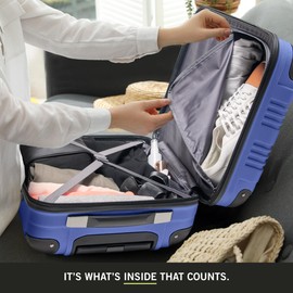 Kenneth Cole REACTION Out of Bounds Lightweight Hardshell 4-Wheel Spinner Luggage, Cobalt Blue, 20-Inch Carry On