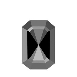 0.68 Cts of 5.72x3.89x2.58 mm AA Emerald Rose Cut (1 pc) Loose Treated Fancy Black Diamond (DIAMOND APPRAISAL INCLUDED)