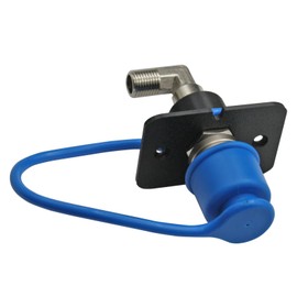Flush Mount Air Fitting 1/4" BSP Male 90 Degree compressor tyre inflation tank deflate Blue Cap