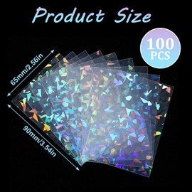 100 Pcs Photocard Sleeves Gravel-Shape Laser Flashing Card Sleeves Kpop & MTG Trading Card-Sleeves Holographic Foil Protective Cover Foil Card Protective-Sleeve 65x90mm