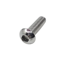 M6-1 x 20mm Button Head Socket Cap Bolts Screws, 304 Stainless Steel 18-8, Allen Hex Drive, Full Thread, Bright Finish, Machine Hexagon Screw Drive 50PCS (M6x20)