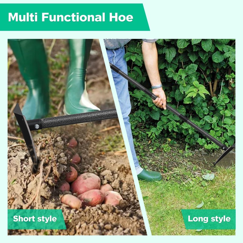 Garden Hoe, Heavy Duty Trenching Hoes with 60 Inch Long