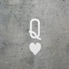 Transparent Decal Stickers of Q of Hearts (White) Premium Waterproof