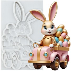 MINFEIDMS Osterhasen-Ei-Schokoladen-Silikonformen Hasen-Fondantform für Kuchendekoration Cupcake-Topper Schokolade Süßigkeiten Zucker Basteln Blütenpaste Polymer-Ton