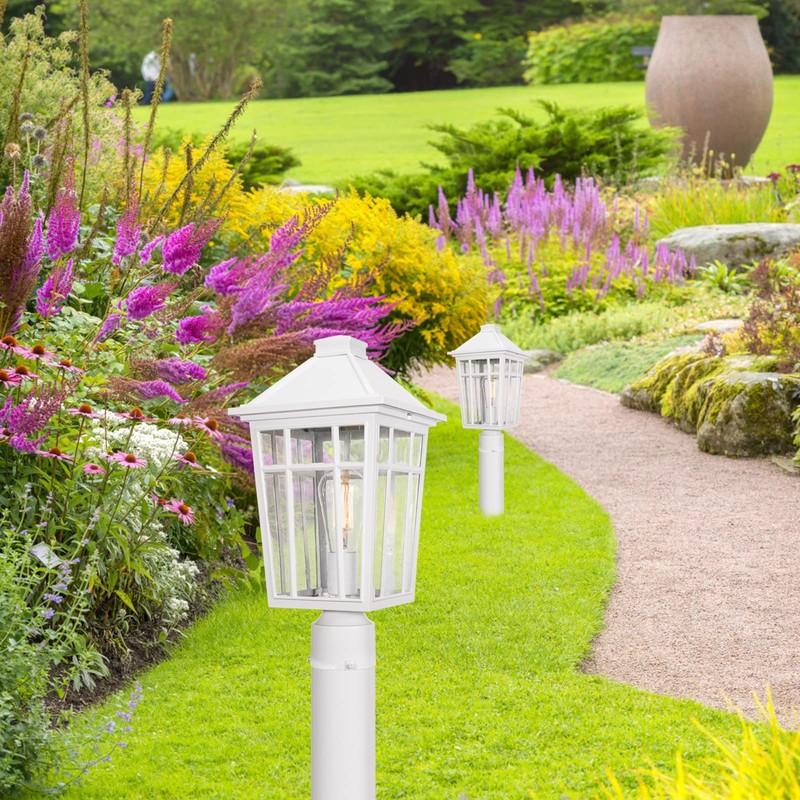 Darkaway Large Outdoor Post Lights Lamp Post Light Fixture, 17inch