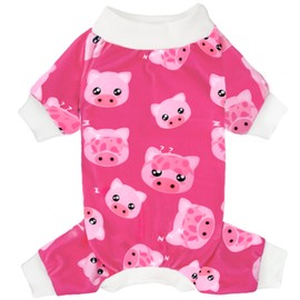 XPUDAC Dog Pajamas Soft Stretchy Pig Dog Clothes for Small Medium Dogs Pet Jumpsuit Cat Apparel-XL