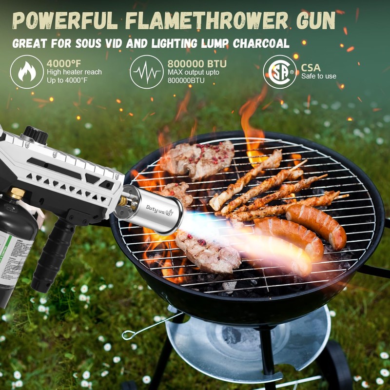 Dutywand Propane Grill Torch Gun – Cooking Torch Head max.